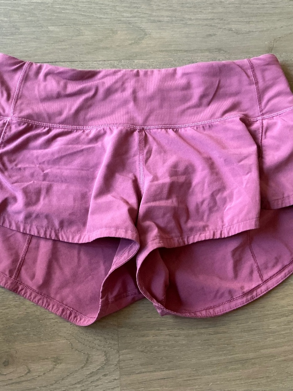 mauve / purple lululemon speed up shorts